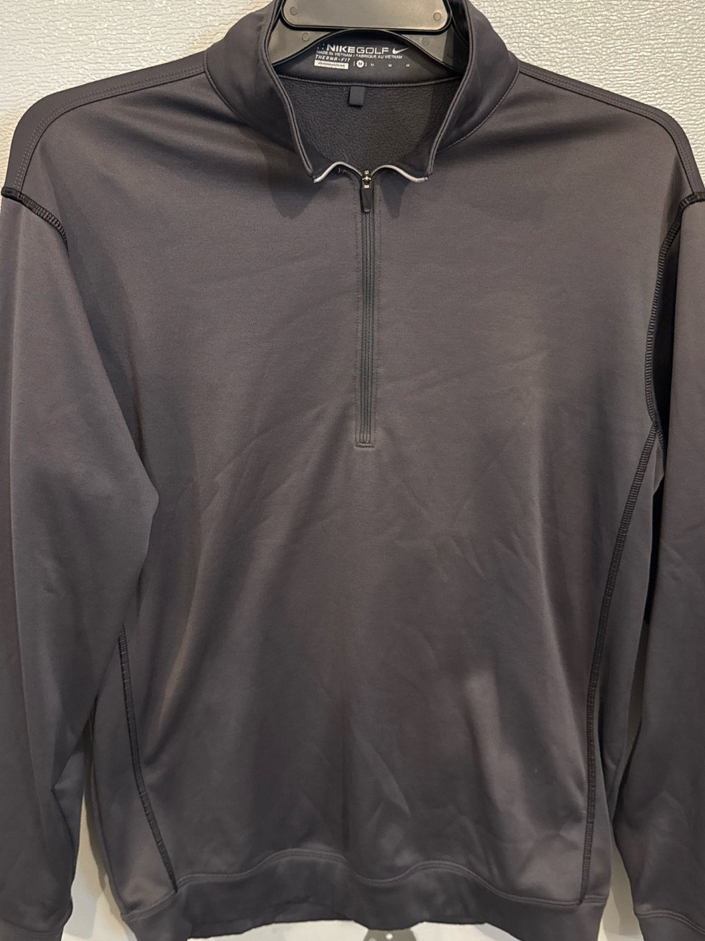 Nike Golf Therma-FIT Quarter Zip Pullover Mens Medium Gray Long Sleeve